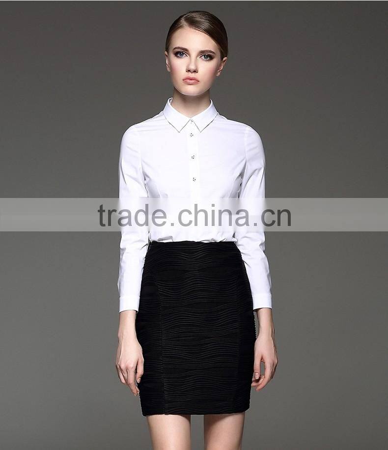 Intellectual Modern Ladies Long Sleeve non-iron White Formal Shirt