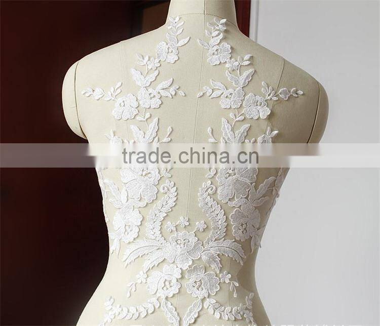 Wholesale exquisite bridal lace applique Embroidery Lace White Applique