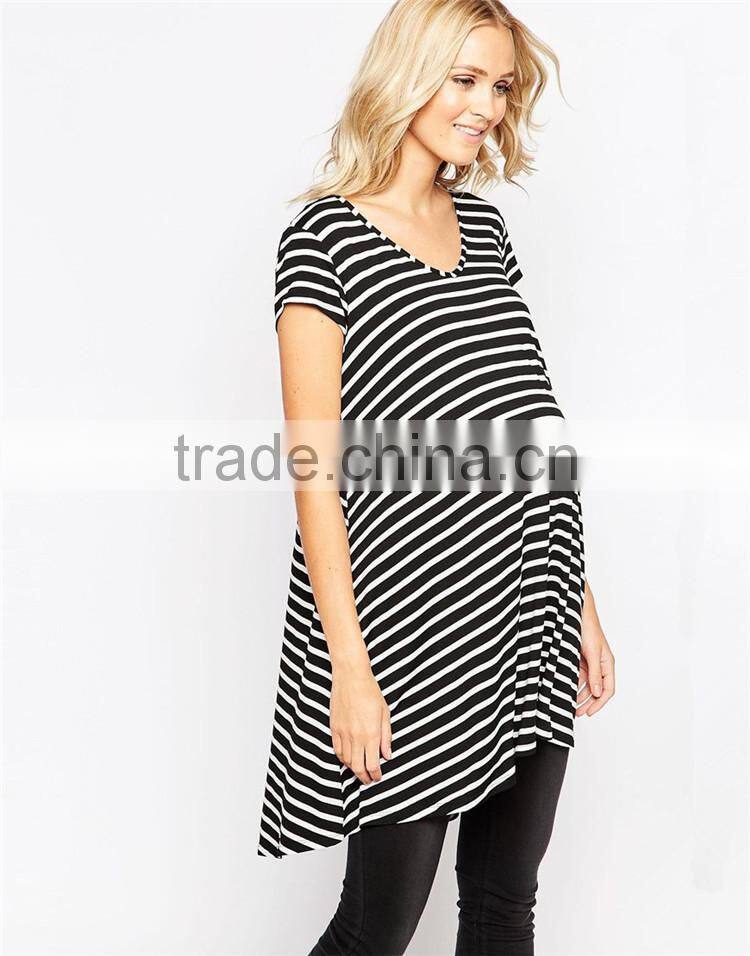 Maternity Wear Stripe Swing Tunic Plus Size Maternity Wear