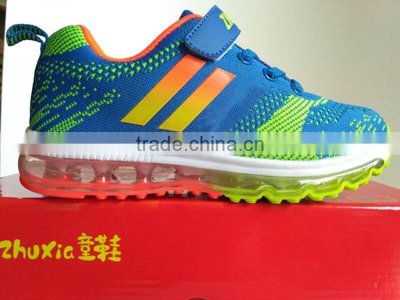 Designer kids shoes 2016 young boys air cushion sole sport shoes with low price