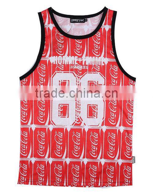 Custom Sublimation Polyester 3D Printing Promotion Sport Men Tank Top