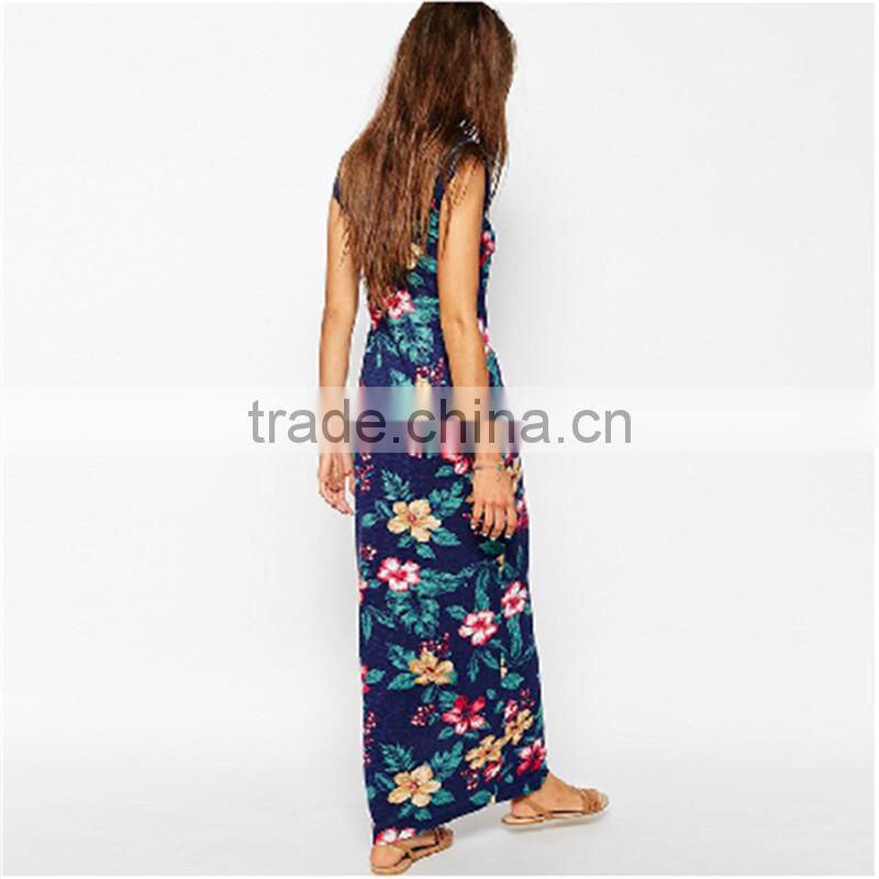 Long Cotton Maxi Skirt Sleeveless Muslim Evening Dress With Red And White Flower Girl Dress Garment Custom