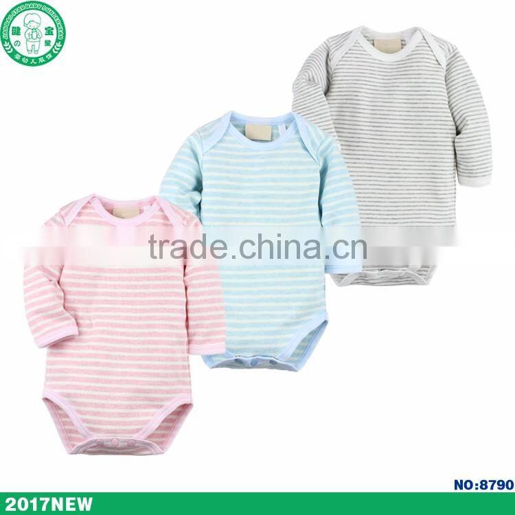 2017 hot selling stripe newborn baby romper wholesale high quality baby bodysuit