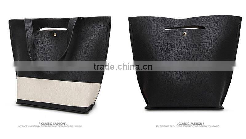 China Alibaba Designer Women Leather Handbag Contrast Shoulder Bag Fashion Style Top-Handle Female Casual Totes Bags