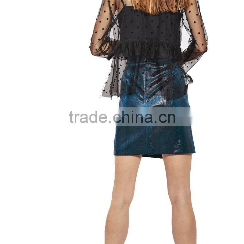 2017 OEM Spring Elegant High Waisted Velvet Wrap Around Skirt
