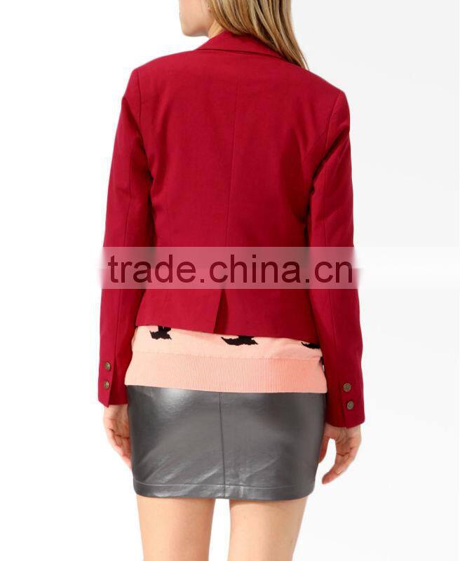 Double Breasted Cutaway Hem Blazer