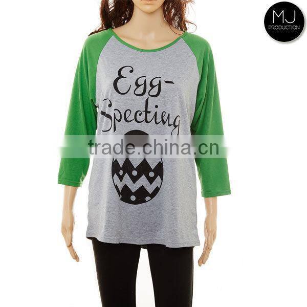 Wholesale Blouse Easter Raglan Tank Top Woman Clothing