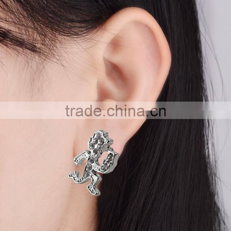 Daily Wear Latest Tops Designs Silver Hiphop Earrings Jewelry For Ladies Wholesale