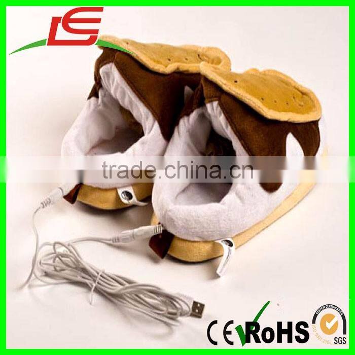 Hot Sale Soft Plush Heated Smores USB Slippers
