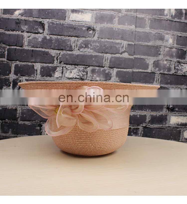 Dome Sunshade Hat Fashion Flower Yarn Straw Hat