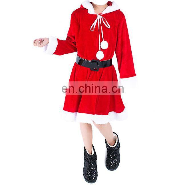New products high quality unique Christmas santa claus girl dress costumes for kids MFJ-0090