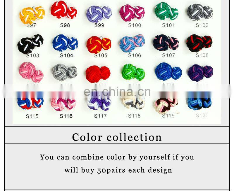 China Supplier Fabric Knot Cufflinks Silk Cufflinks Custom silk cufflinks