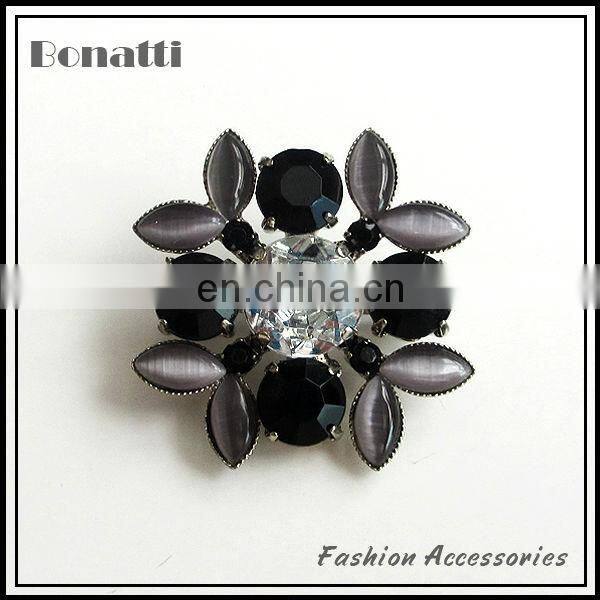 2013 newest turquoise crystal brooch with green rhinestone