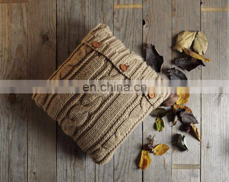 2019 New Design Decorative Plain Knitted Sofa Decorative Pillow Case