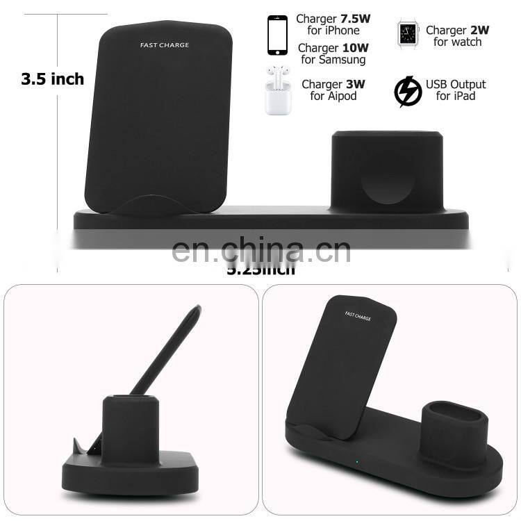 four in one wireless charger custom logo for phone