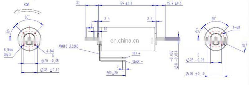 52mm dc Spindle Motor with high speed 12000rpm output 350w
