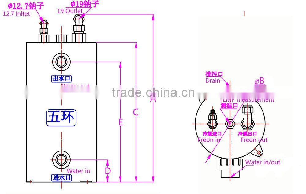 ISO Certification 1.5HP titanium heat exchanger pool