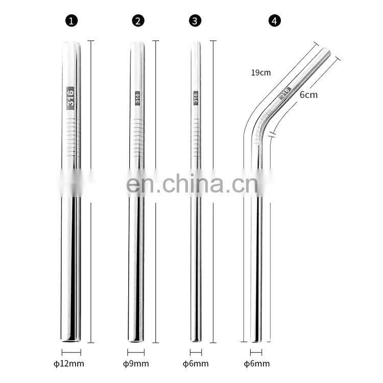 Metal Stainless Steel Drinking Straw Reusable 304 Stainless Steel Straw