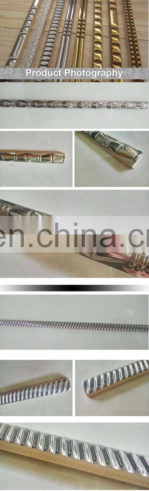 Listello gold filled pencil border tile for bathrooms