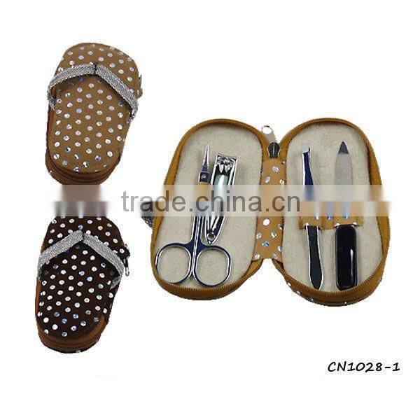 Stainless steel gold color shoe shape manicure sets