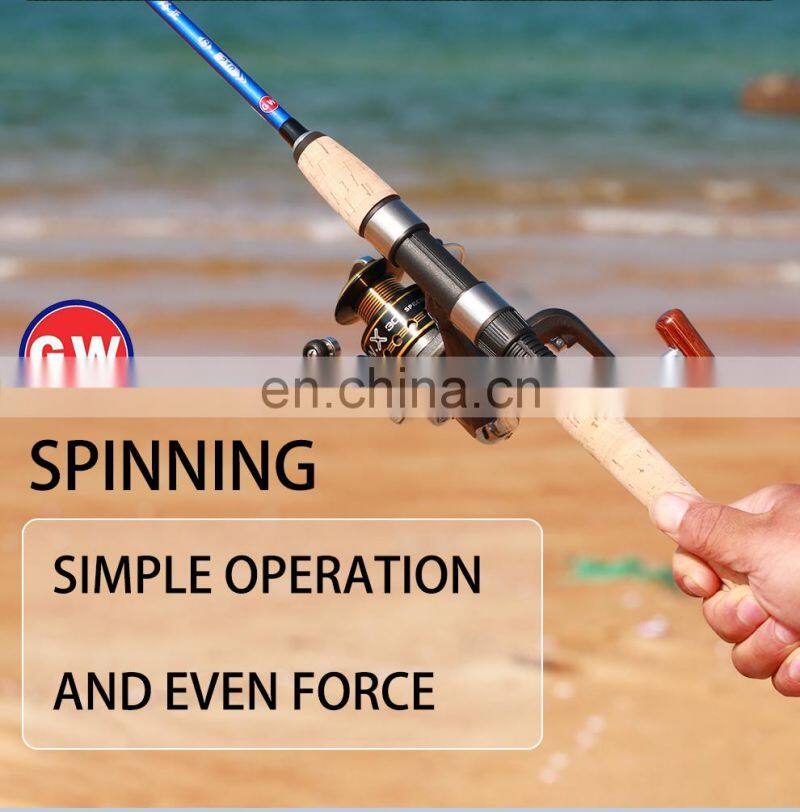 Guangwei custom fishing rod 2.1m 2.4m carbon fiber salt water fishing rod reel kit