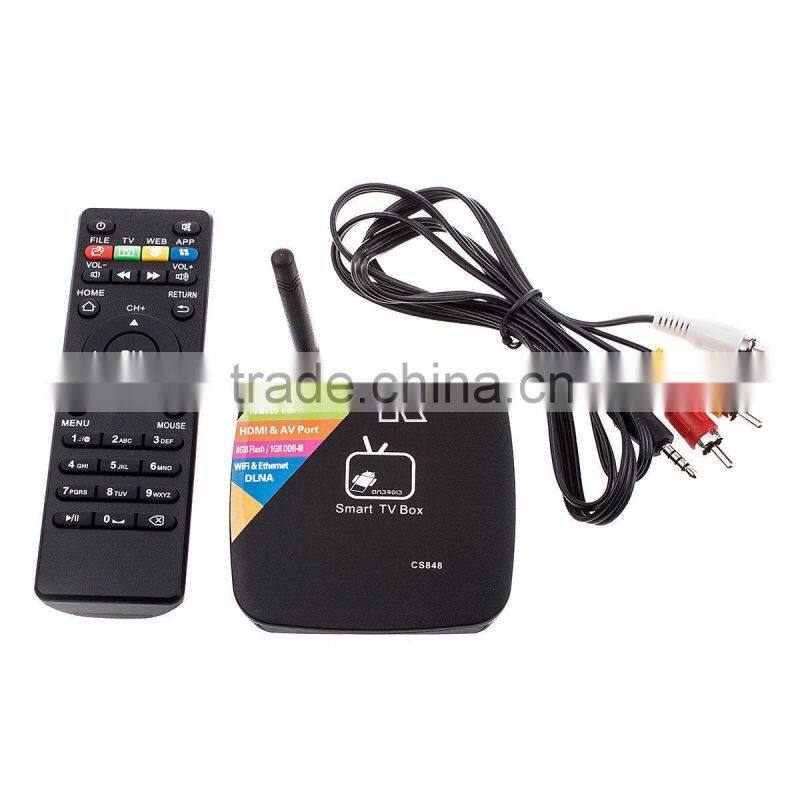 Dual-Core RK3066 Bluetooth 1G/8G Smart TV Box with 2.4G RC CS848
