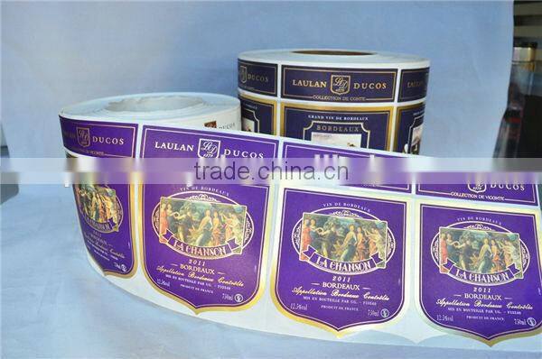 Beautiful printed top grade hot stamped wine label
