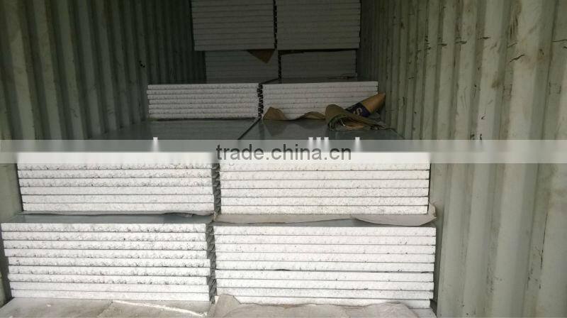 Hollow mgo board sandwich panel 10mm width gap PPGI steel surface
