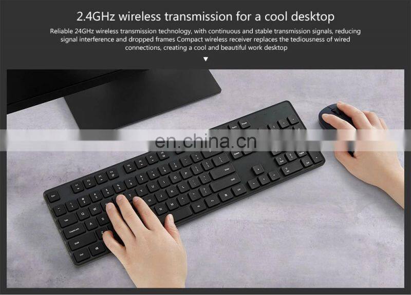 Originalixiao mi RF 2.4GHz Wireless Office Keyboard Mouse Set 104 Keys PC Mac Compatible Portable Keyboard