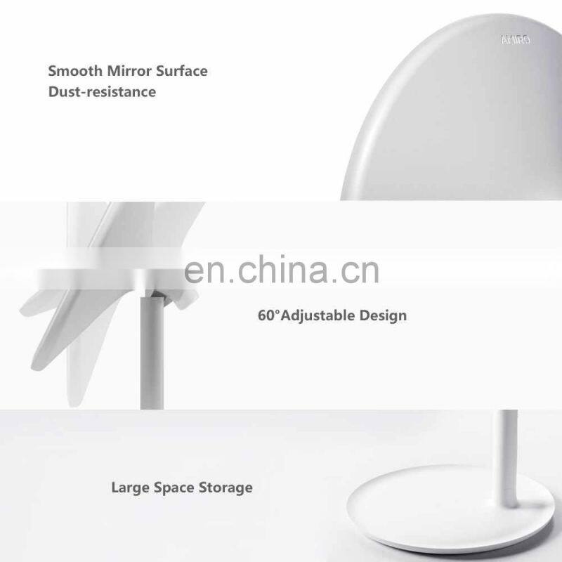 Xiaomi Mijia AMIRO Mirror Dimmable Adjustable Countertop 60 Degree 2000mAh Rotating Daylight Cosmetic Makeup Led Mirror