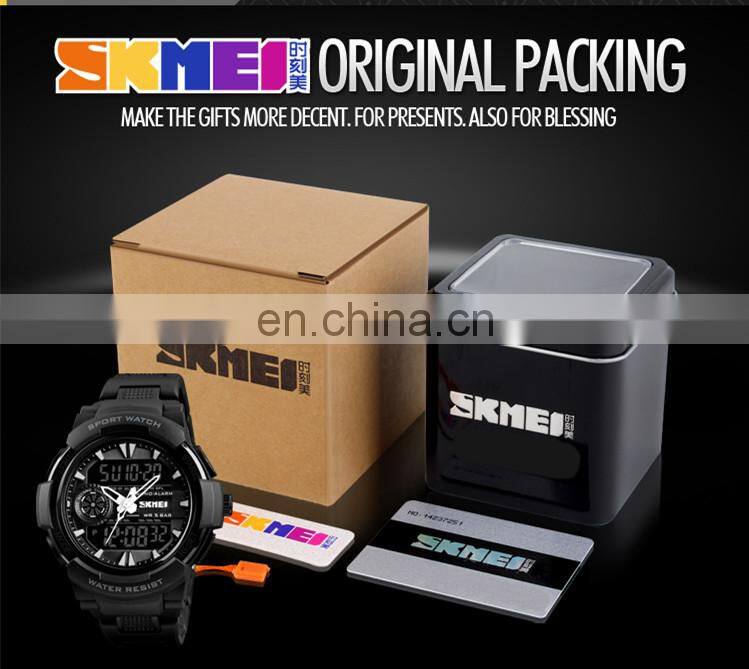 Black factory 5atm swimming analog digital skmei watches men