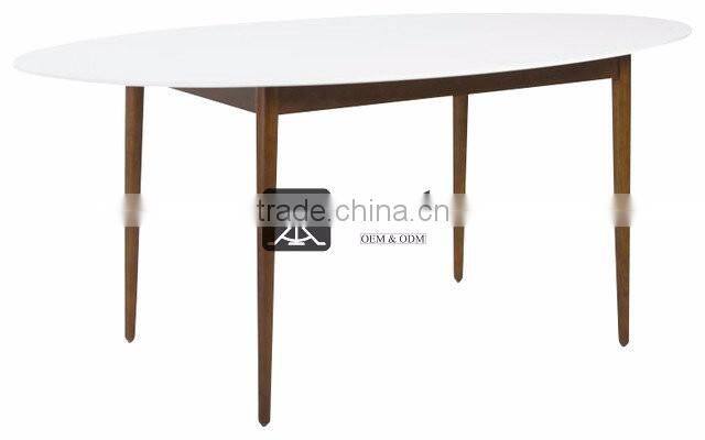 DT-110 Apartment Kitchen Oval Shape Wood Dining Table
