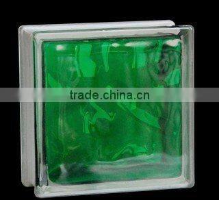 Various size and pattern green glass brick