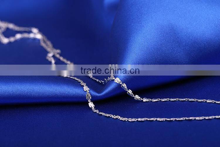 simple design fashion jewelry rhodium plated cheap chain necklace