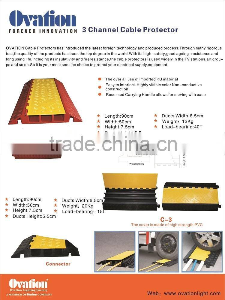 3 channel outdoor event protector, rubber cable protector