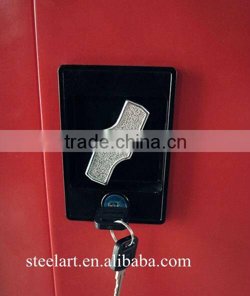 Steelart 2 door red mirror steel wardrobes