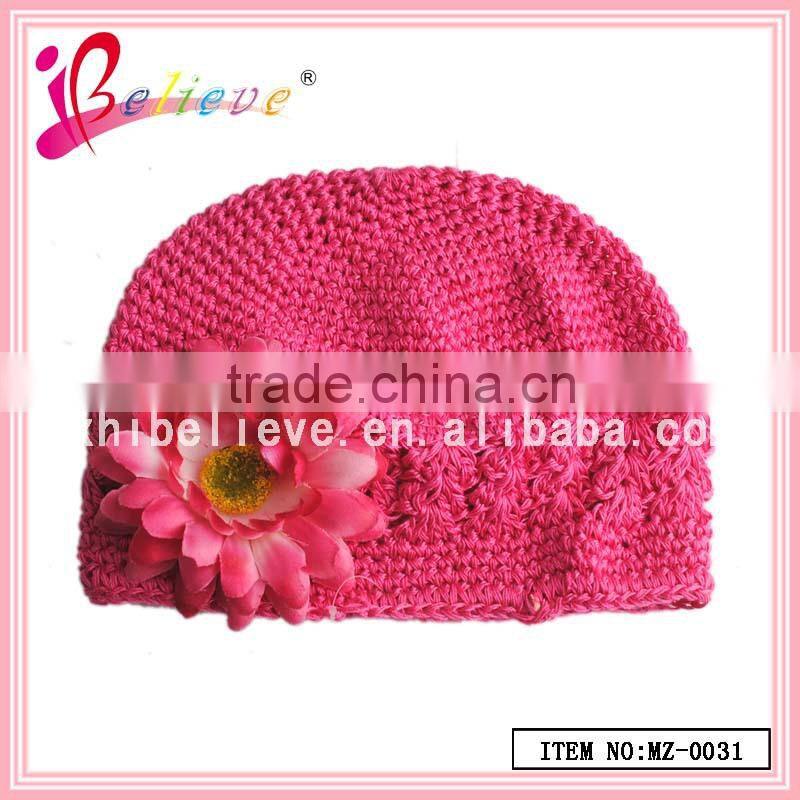 Charming beanie hat knitting pattern,soft baby hat beanie hat with flower