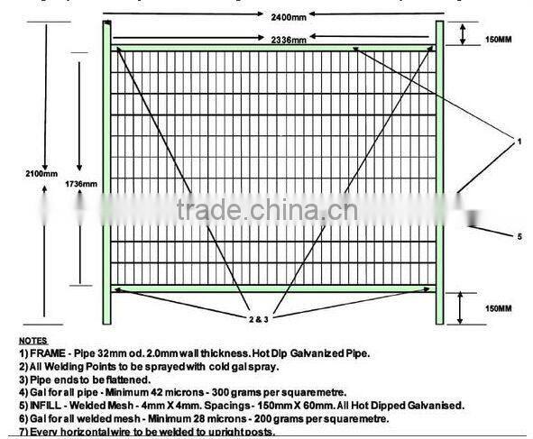 High quality temporary fence panel feet qingdao