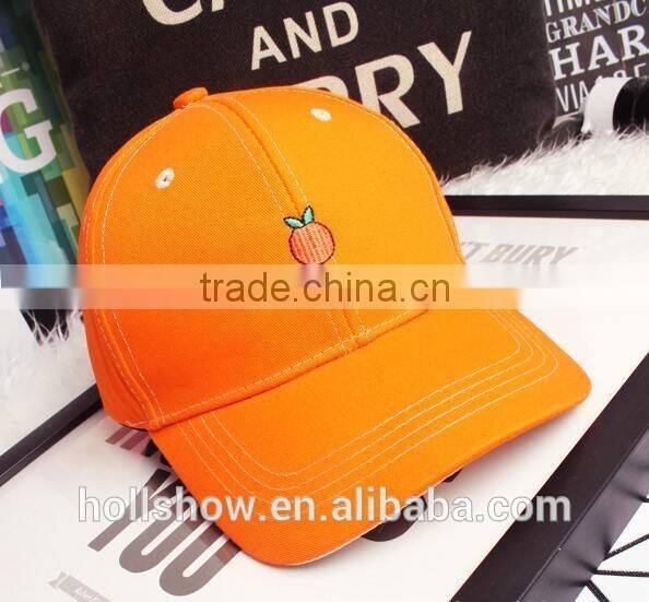 2016 Newest Fashion Simple Fresh Fruit Embroidery Men Women Curve Brim Plain Baseball Caps