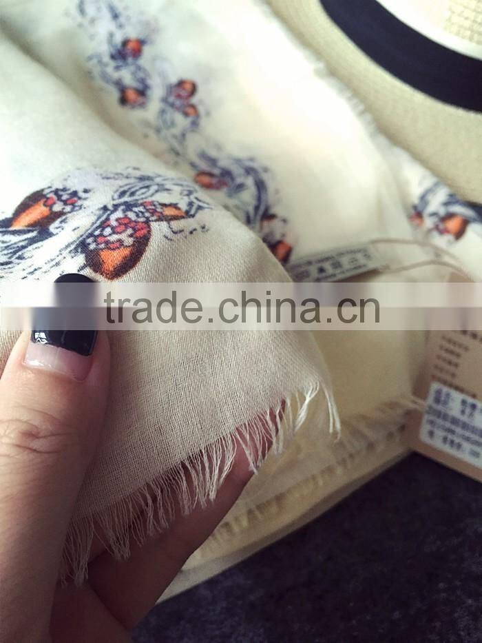 Fashion Personalized Skull Printing Women Cotton Scarves and Shawls