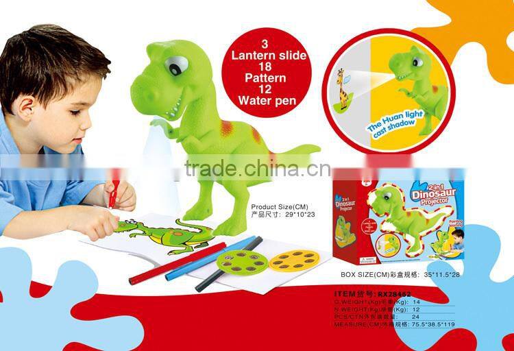 Newest educational toy 2 in 1 dinosaurs games projector drawing toys