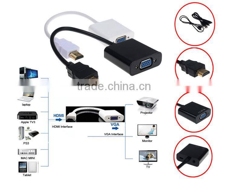 Hdmi to vga converter cable with audio for computer
