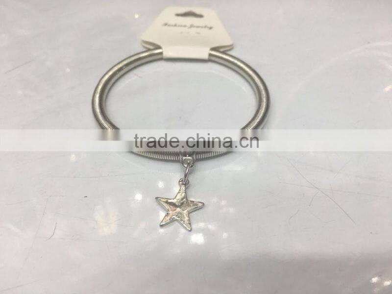 European Peace Love Symbol Spring Elastic Bracelet