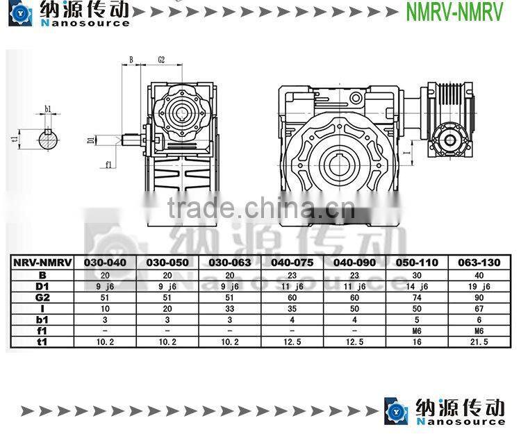 Big Ratio NMRV-NMRV Aluminum Worm Gear box Compatible Variator With Flexible Installed Location