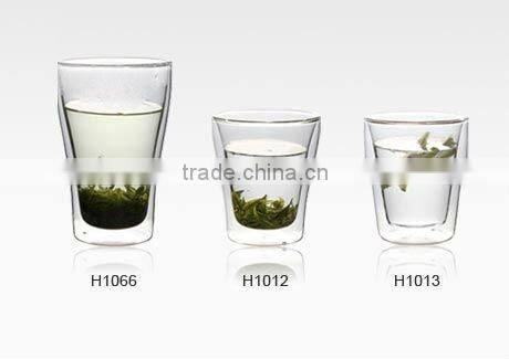 Handmade process cheap heat-resistant double wall glass tea cup