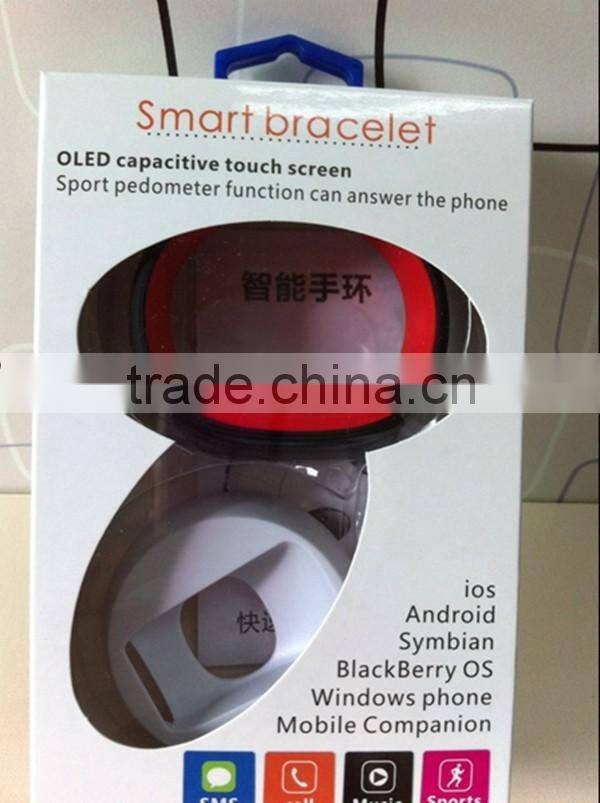 2015 Hot Sale Smart Design OLED Bluetooth 4.0 Bracelet Watch with Call ID Display/Answer L12S