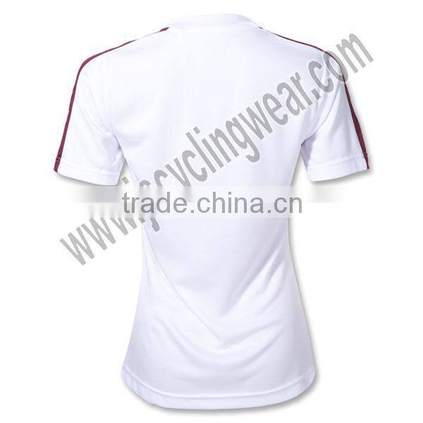 white customized hot selling soccer jersey for women