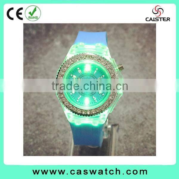 Cheap crystal watch silicone watches band colorful lights watch alibaba china