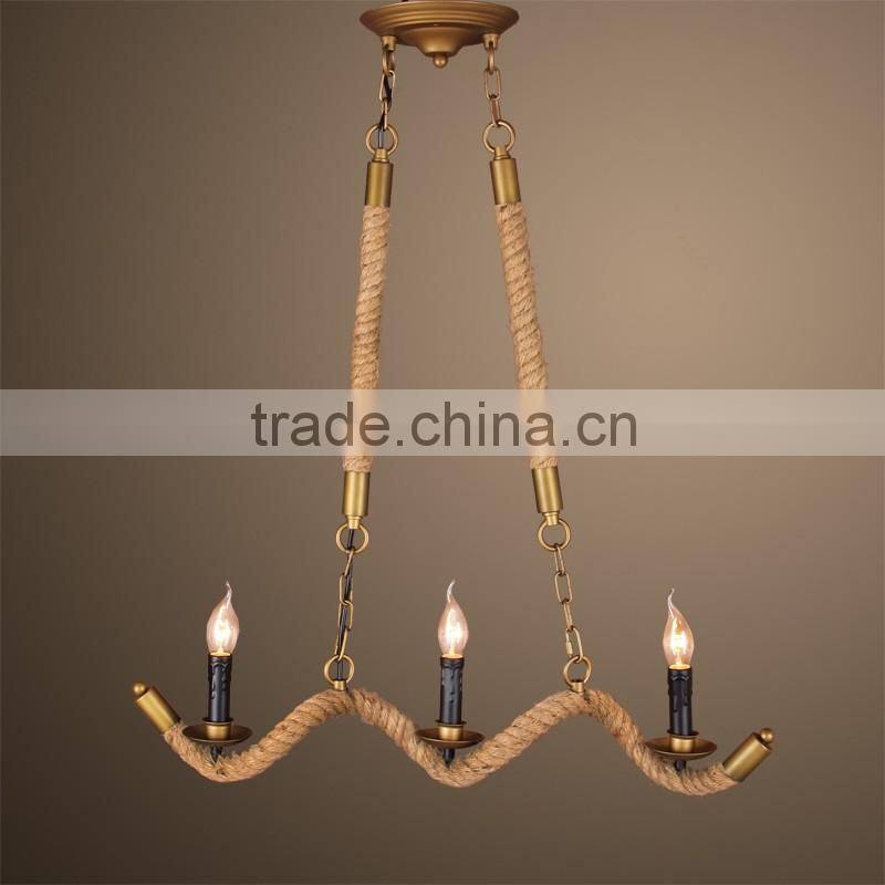 Rope Chandelier Vintage pendant lighting Edison bulb