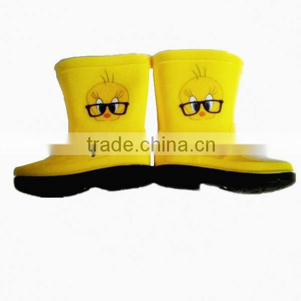 cheap kids fashionable girls plastic construction pvc rain boots